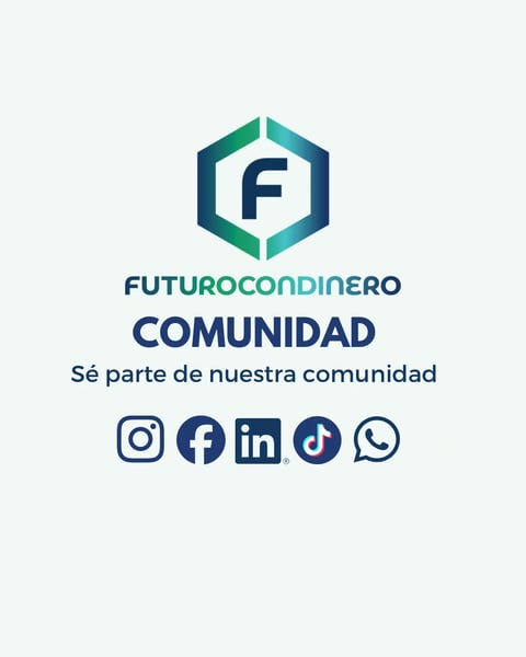 Futurocondinerio community logo with hexagonal F symbol and Spanish text